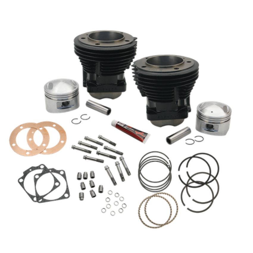 S&S Cycle 91-9101 66-84 BT 93in Standard Compression 3-5/8in Big Bore Cylinder & Piston Kit - Gloss Black
