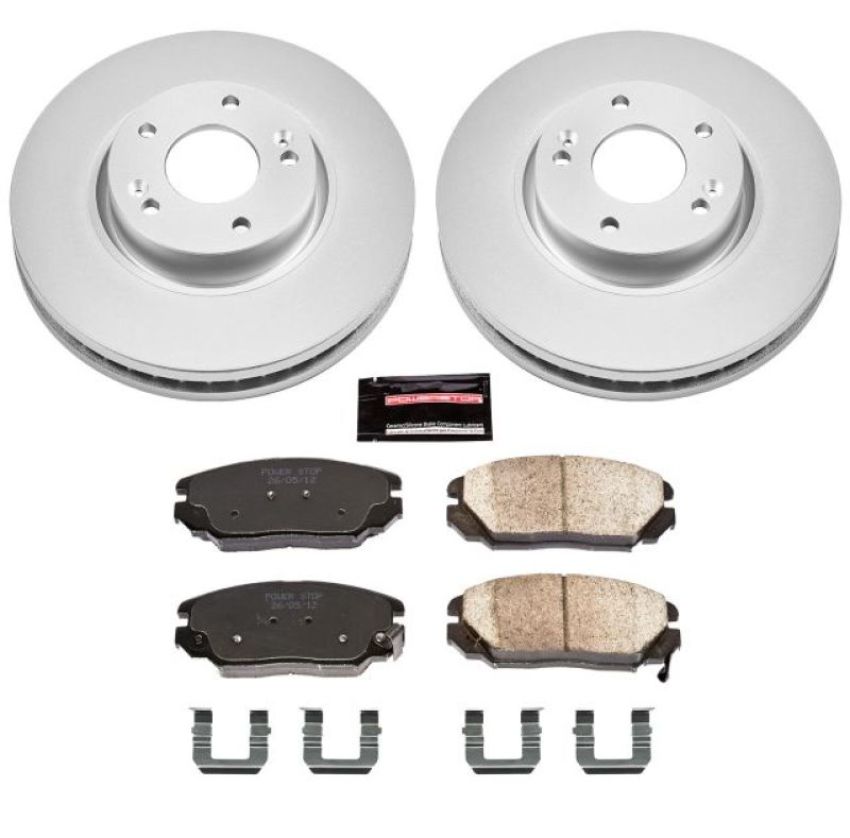 PowerStop CRK4647 Genuine Geomet Coated Rotor and Low-Dust Ceramic Brake Pad Kit