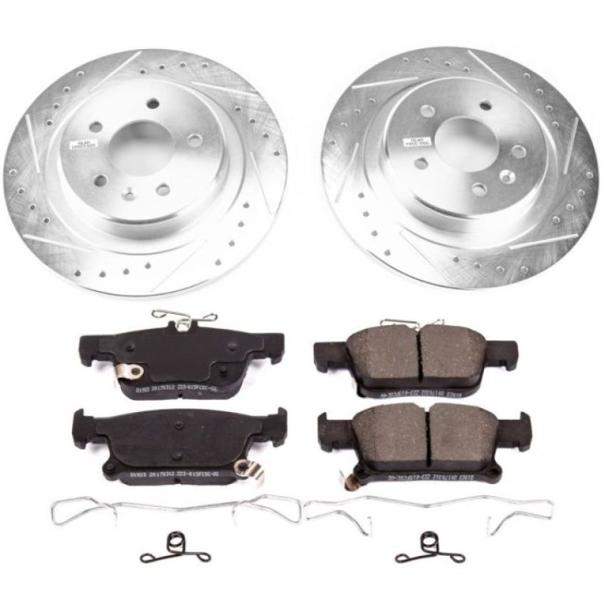 PowerStop K7716 Z23 Daily Driver Carbon-Fiber Ceramic Brake Pad and Drilled & Slotted Rotor Kit