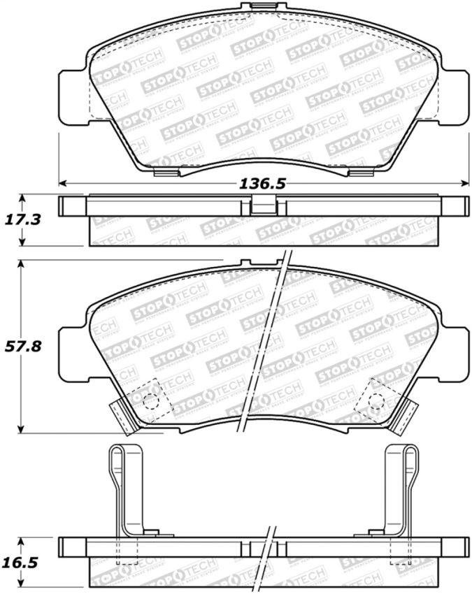 Stoptech 308.06211 Street Brake Pads - Rear