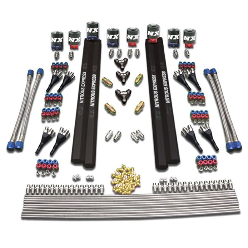 Nitrous Express 13387 8-CYL SX2 NOZZLE INTAKE PLUMBING KIT (INCL. ALL NECESSARY HARDWARE)