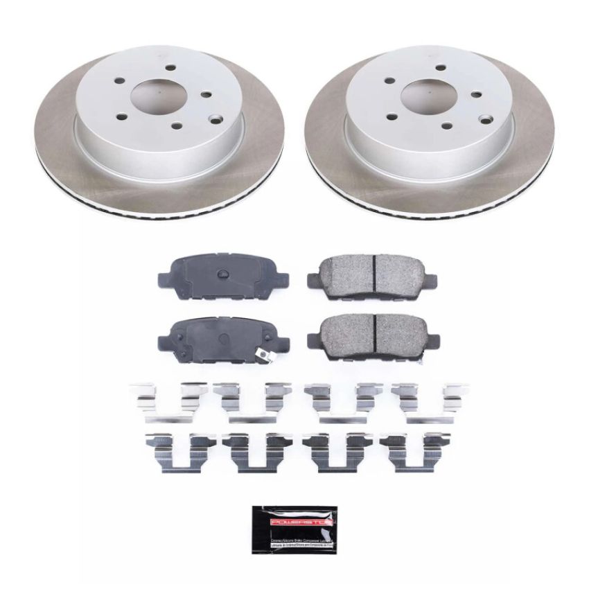 PowerStop SC2427 Semi-Coated Rotor and Low-Dust Ceramic Brake Pad Kit