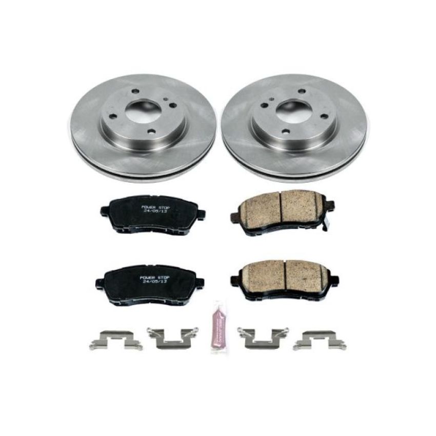 PowerStop KOE5969 OE Stock Replacement Low-Dust Ceramic Brake Pad and Rotor Kit