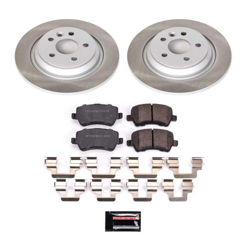 PowerStop SC4704 Semi-Coated Rotor and Low-Dust Ceramic Brake Pad Kit