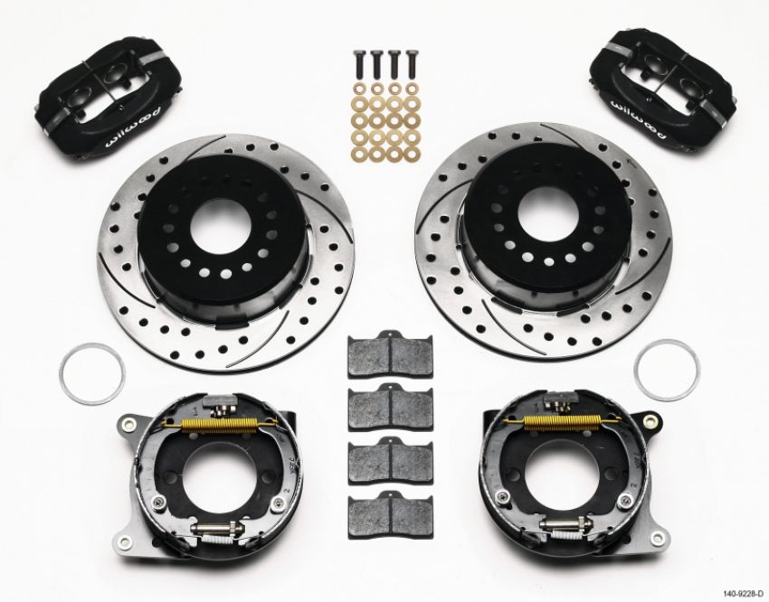 Wilwood 140-9228-D Forged Dynalite P/S Park Brake Kit Drilled 2005-2014 Mustang