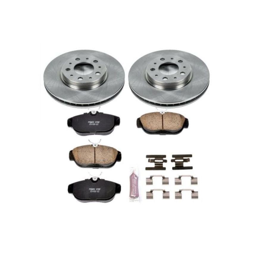 PowerStop KOE571 OE Stock Replacement Low-Dust Ceramic Brake Pad and Rotor Kit