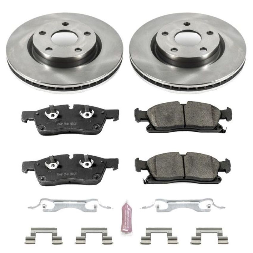 PowerStop KOE5526 OE Stock Replacement Low-Dust Ceramic Brake Pad and Rotor Kit