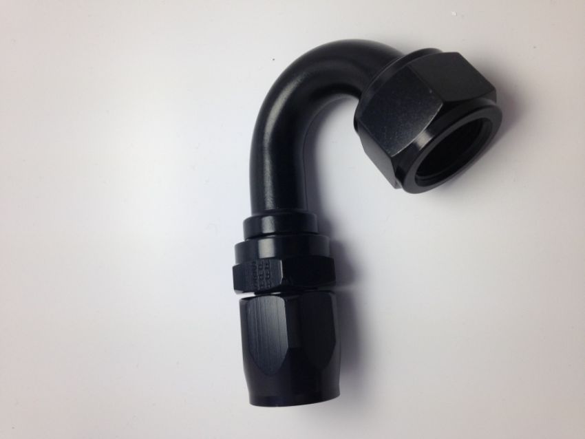 Fragola -10AN Nut x -12AN Hose Reducing Hose End 150 Degree - Black
