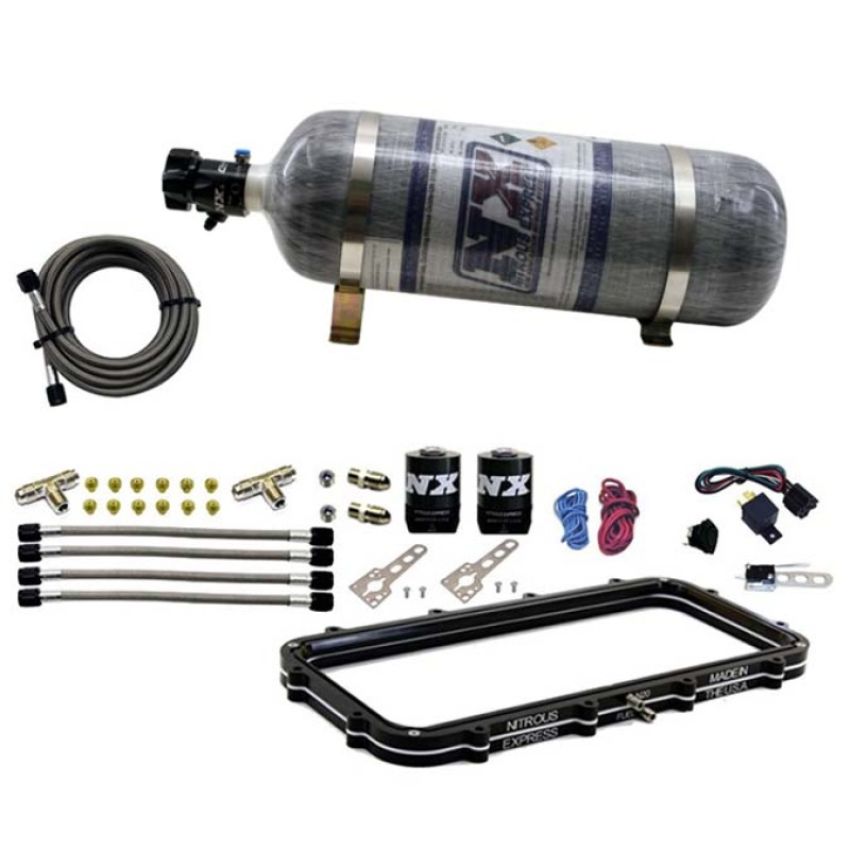 Nitrous Express 20940-12 Holley High Ram Plenum Plate System w/ 12lb Bottle