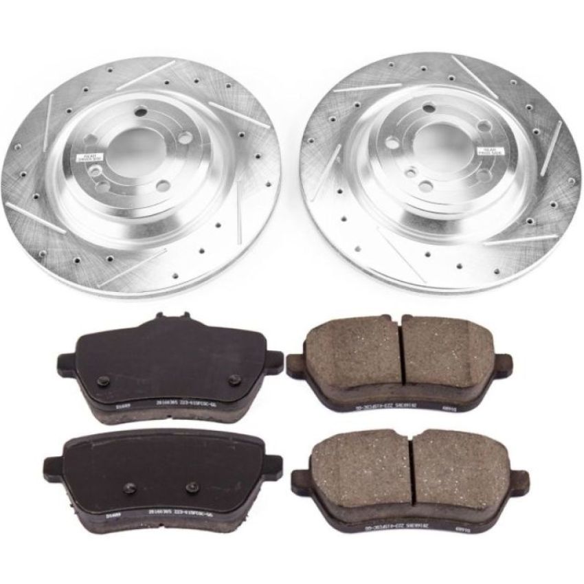 PowerStop K7859 Z23 Daily Driver Carbon-Fiber Ceramic Brake Pad and Drilled & Slotted Rotor Kit