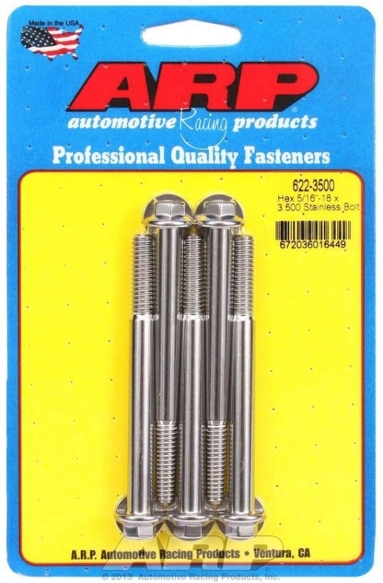 ARP ARP622-3500 S/S Bolt Kit - 6pt. (5) 5/16-18 x 3.500