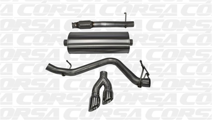CORSA Performance 14872 Corsa 14-19 GMC Sierra/Chevy Silv 1500 Reg. Cab/Long Bed 5.3L V8 Polished  Single Side CBExhaust