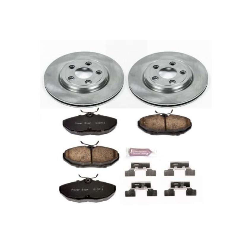 PowerStop KOE1361 OE Stock Replacement Low-Dust Ceramic Brake Pad and Rotor Kit