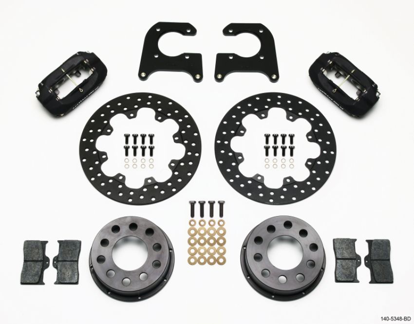 Wilwood 140-5348-BD Forged Dynalite Rear Drag Kit Drilled Rotor M-W/Lamb Ends .690in Studs