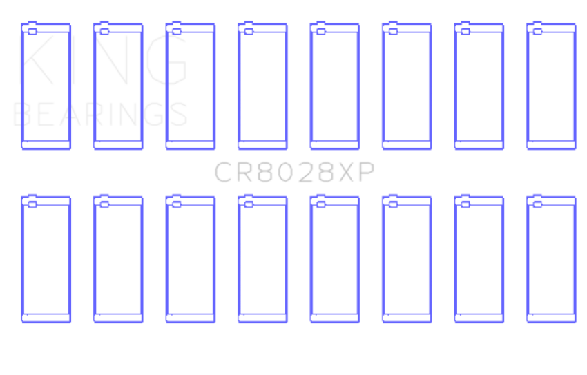 King Engine Bearings CR8028XPSTDX ChevrolET Custom Performance (Size STDX) Connecting Rod Bearing Set