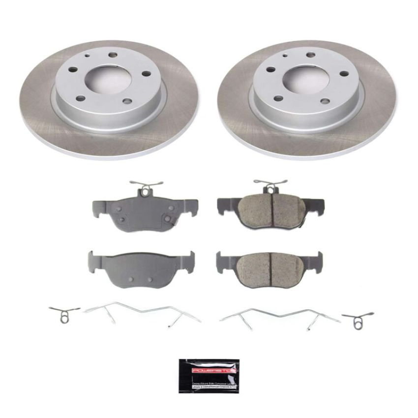 PowerStop SC8334 Semi-Coated Rotor and Low-Dust Ceramic Brake Pad Kit