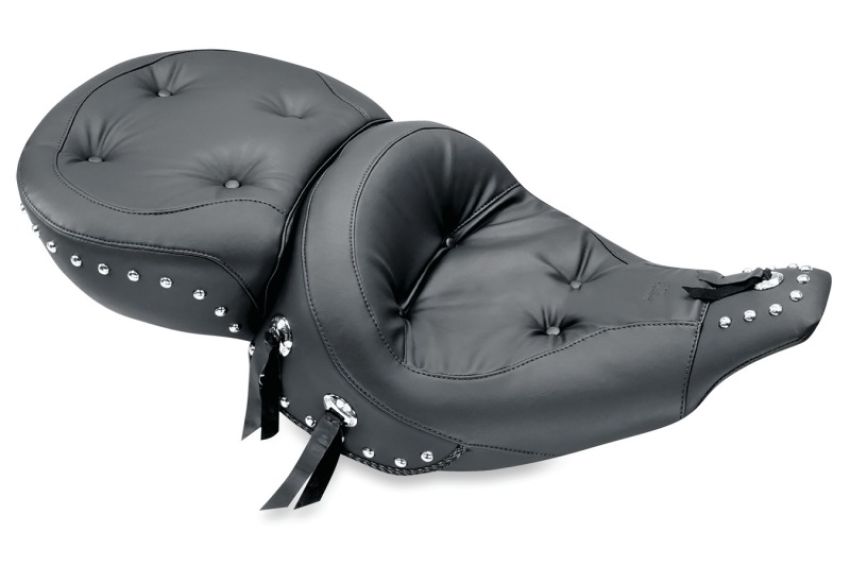 Mustang Motorcycle 75555 Mustang 80-88 Harley Electra Glide, Tour Glide Wide Touring 1PC Seat Regal w/Studs - Black