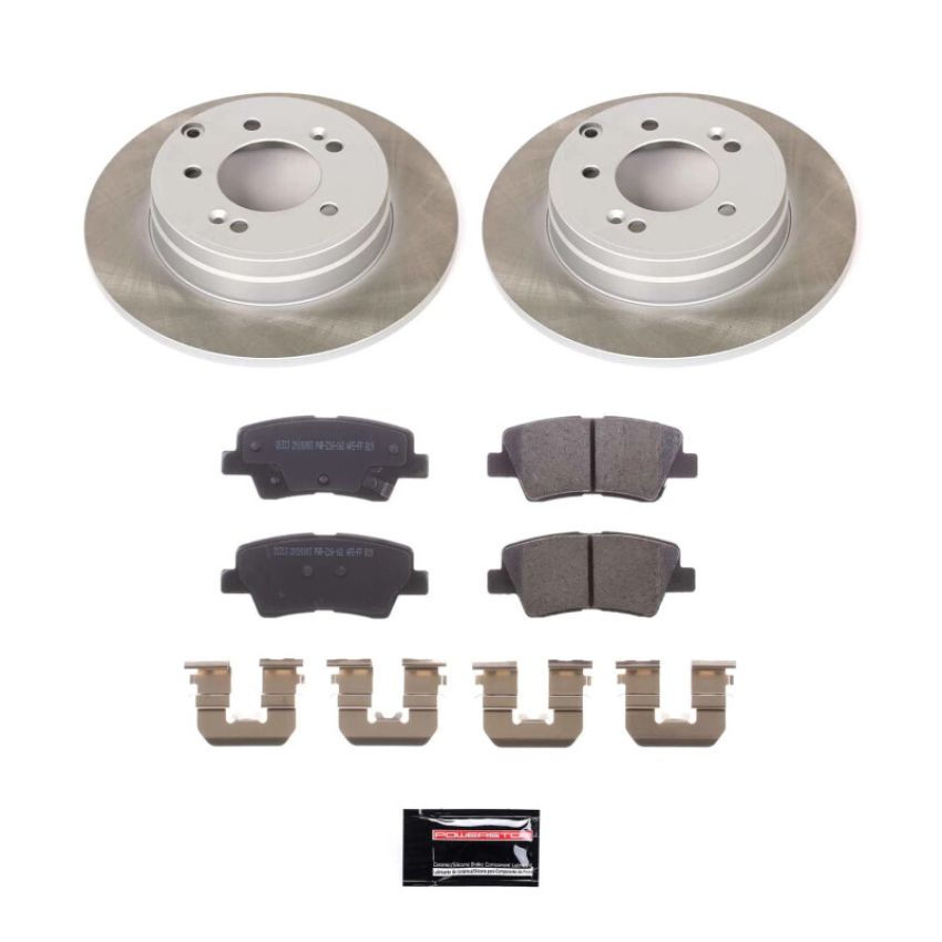 PowerStop SC5381 Semi-Coated Rotor and Low-Dust Ceramic Brake Pad Kit