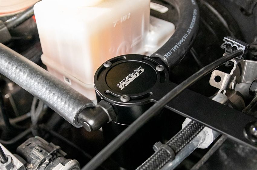 Corsa Performance CC0002 CORSA Performance 3 oz. aluminum oil catch can with mounting bracket