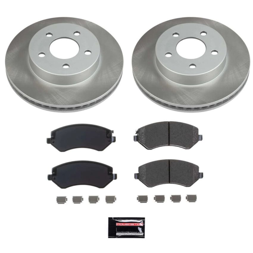 PowerStop SC2160 Semi-Coated Rotor and Low-Dust Ceramic Brake Pad Kit