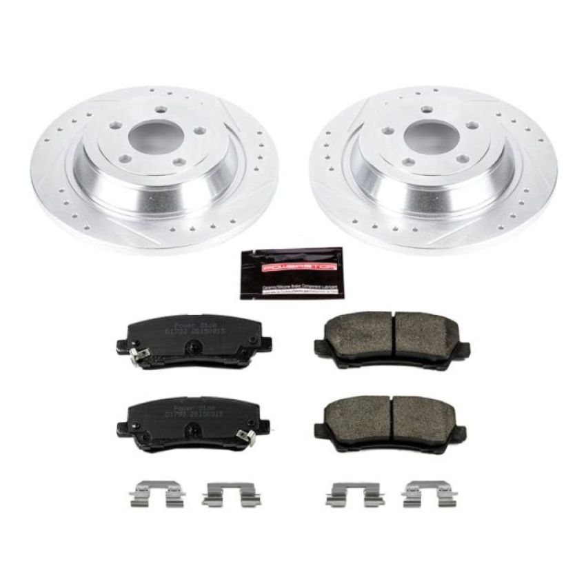 PowerStop K6813 Z23 Daily Driver Carbon-Fiber Ceramic Brake Pad and Drilled & Slotted Rotor Kit