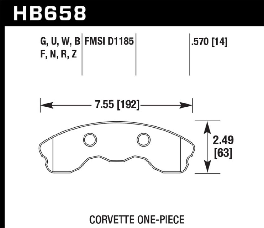 Hawk Performance HB658Z.570 Performance Ceramic Disc Brake Pad