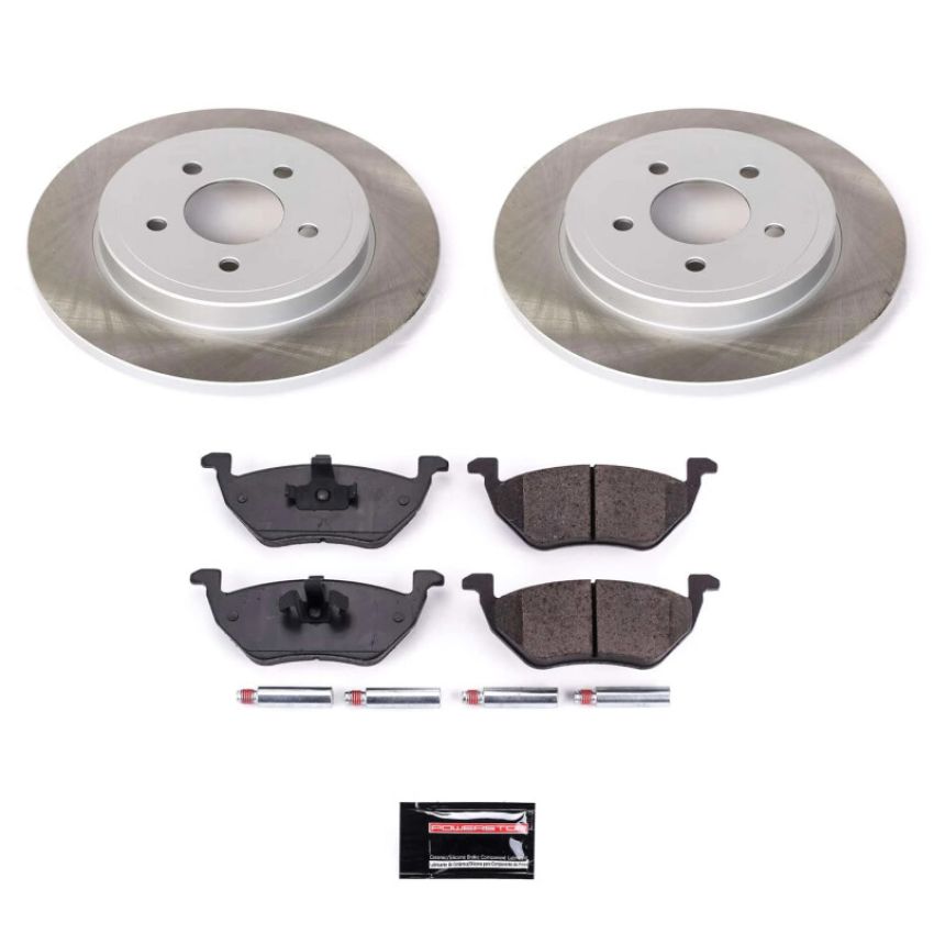 PowerStop SC4585 Semi-Coated Rotor and Low-Dust Ceramic Brake Pad Kit