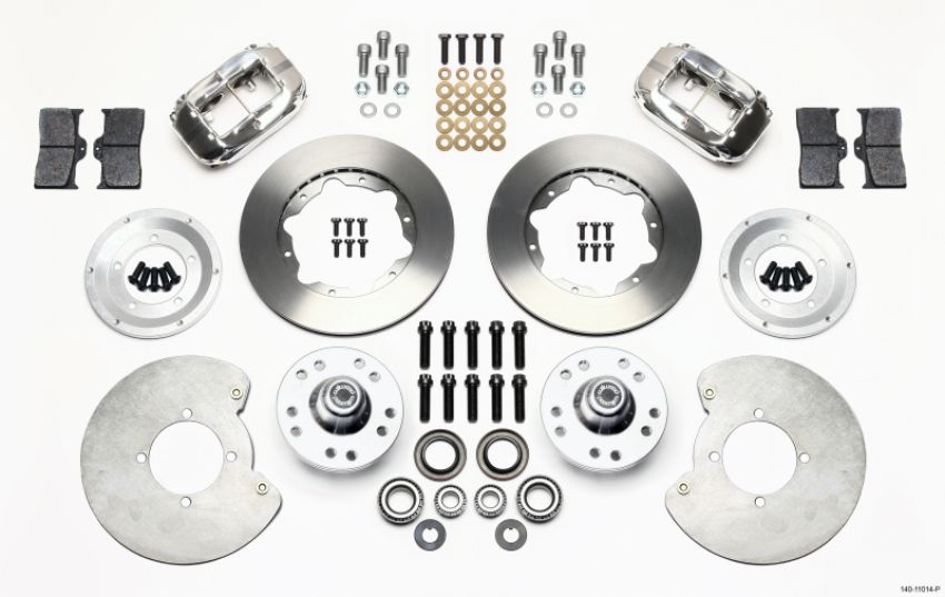 Wilwood 140-11014-P Forged Dynalite Front Kit 11.00in Polished 37-48 Ford Psgr. 360 Plate Mount