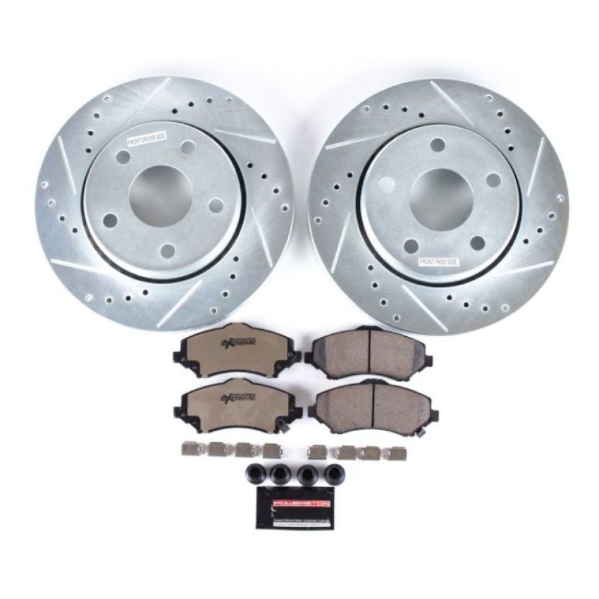 PowerStop K3097-36 Z36 Truck and SUV Carbon-Fiber Ceramic Brake Pad and Drilled & Slotted Rotor Kit
