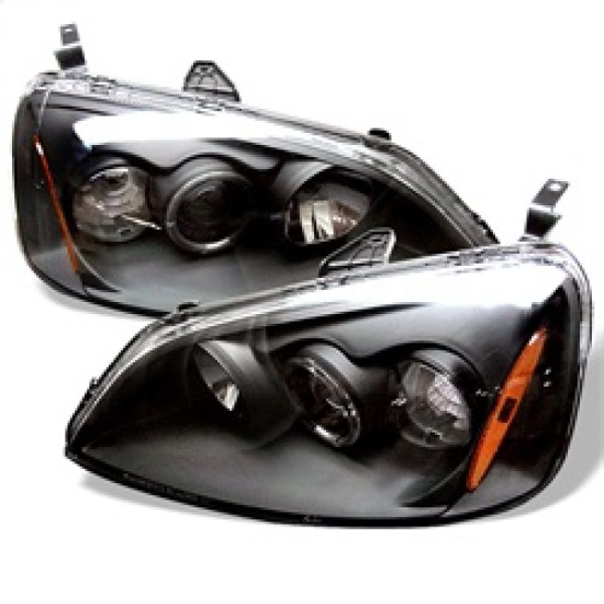 SPYDER 5010759 Projector Headlights - LED Halo - Amber Reflector - Black