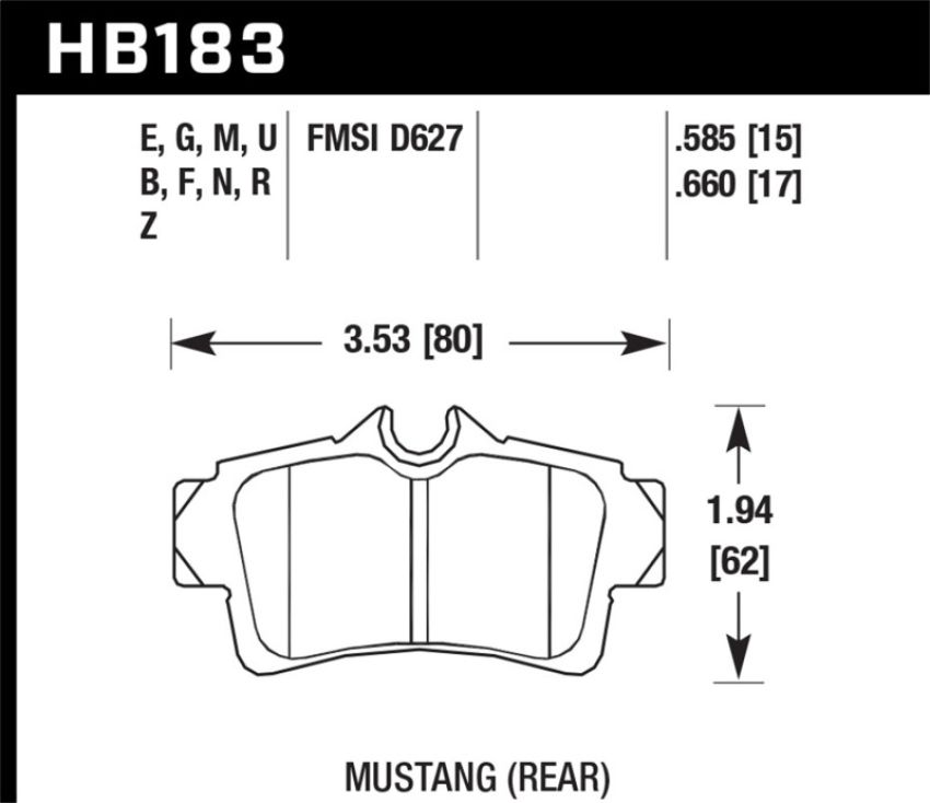 Hawk Performance HB183D.585 ER-1 Disc Brake Pad
