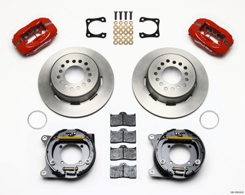 Wilwood 140-10918-R Forged Dynalite P/S Park Brake Kit Red Chevy 12 Bolt-Spec 3.15in Brng Stggrd mt