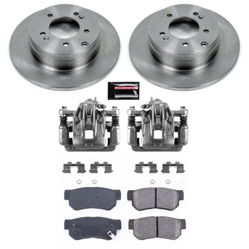 PowerStop KCOE5211A OE Stock Replacement Low-Dust Ceramic Brake Pad, Rotor and Caliper Kit