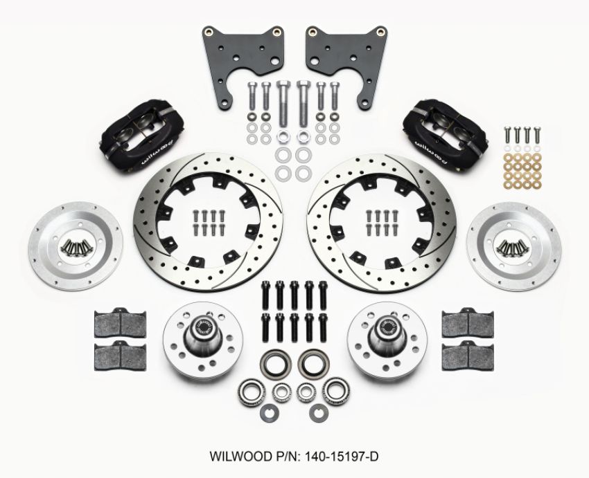 Wilwood 140-15197-D Forged Dynalite Front Kit 12.19in Drilled 65-72 CDP C Body -Drum