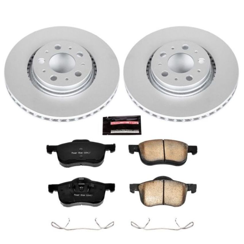 PowerStop CRK5193 Genuine Geomet Coated Rotor and Carbon-Fiber Ceramic Brake Pad Kit