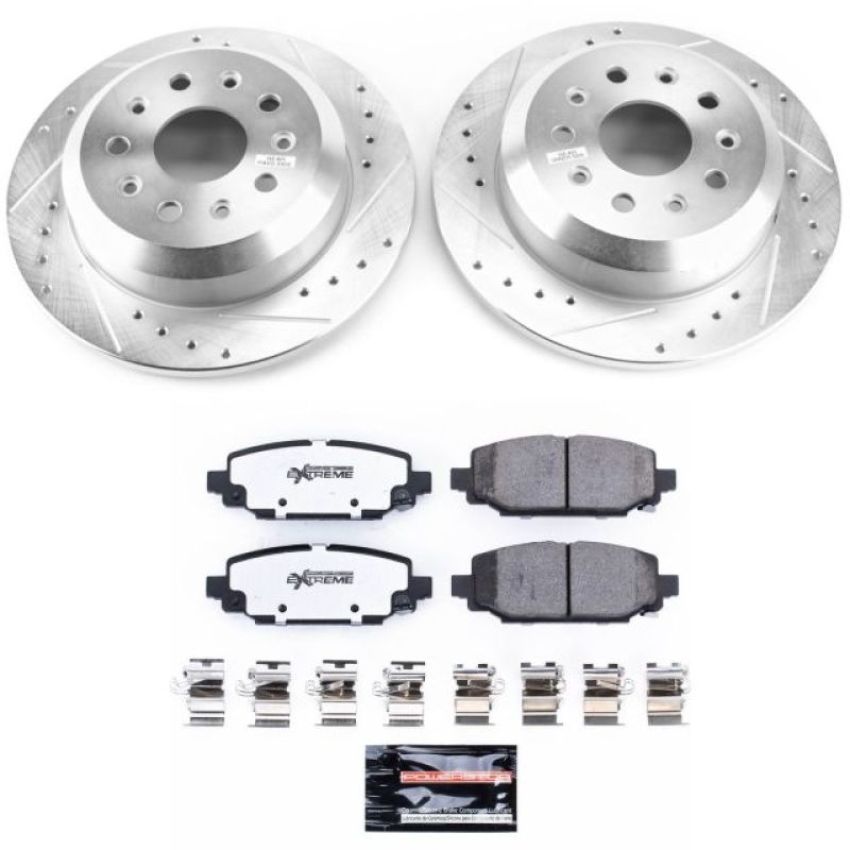 PowerStop K7943-36 Z36 Truck and SUV Carbon-Fiber Ceramic Brake Pad and Drilled & Slotted Rotor Kit