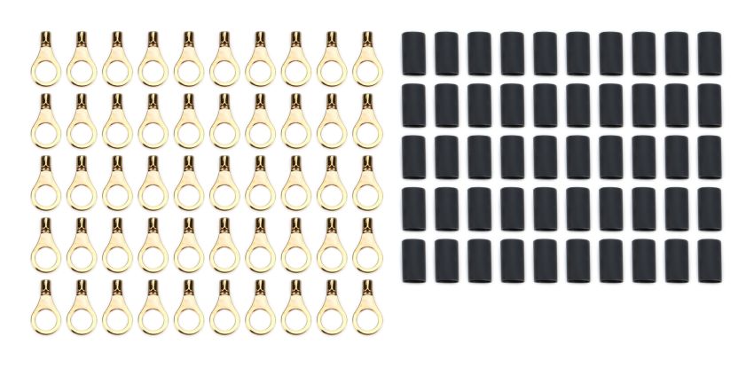 QUICKCAR RACING PRODUCTS QRP57-479-50 Ring Terminal 5/16in 14- 16 Ga w/Heat Shrink 50pk