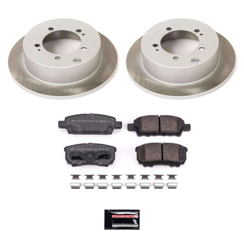 PowerStop SC1202 Semi-Coated Rotor and Low-Dust Ceramic Brake Pad Kit