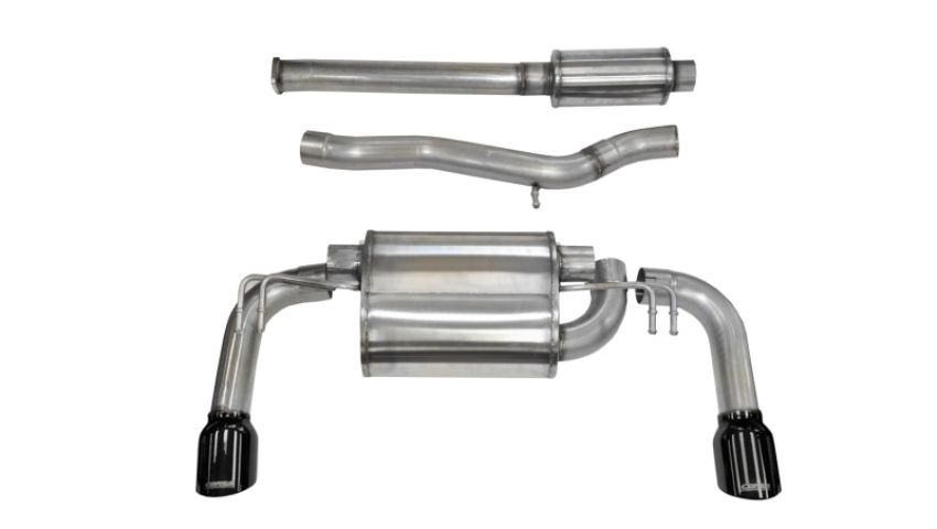 CORSA Performance 14858BLK Corsa 2008-2015 Mitsubishi Lancer Evolution X Sedan 2.0L Black Sport Dual Rear Cat-Back Exhaust