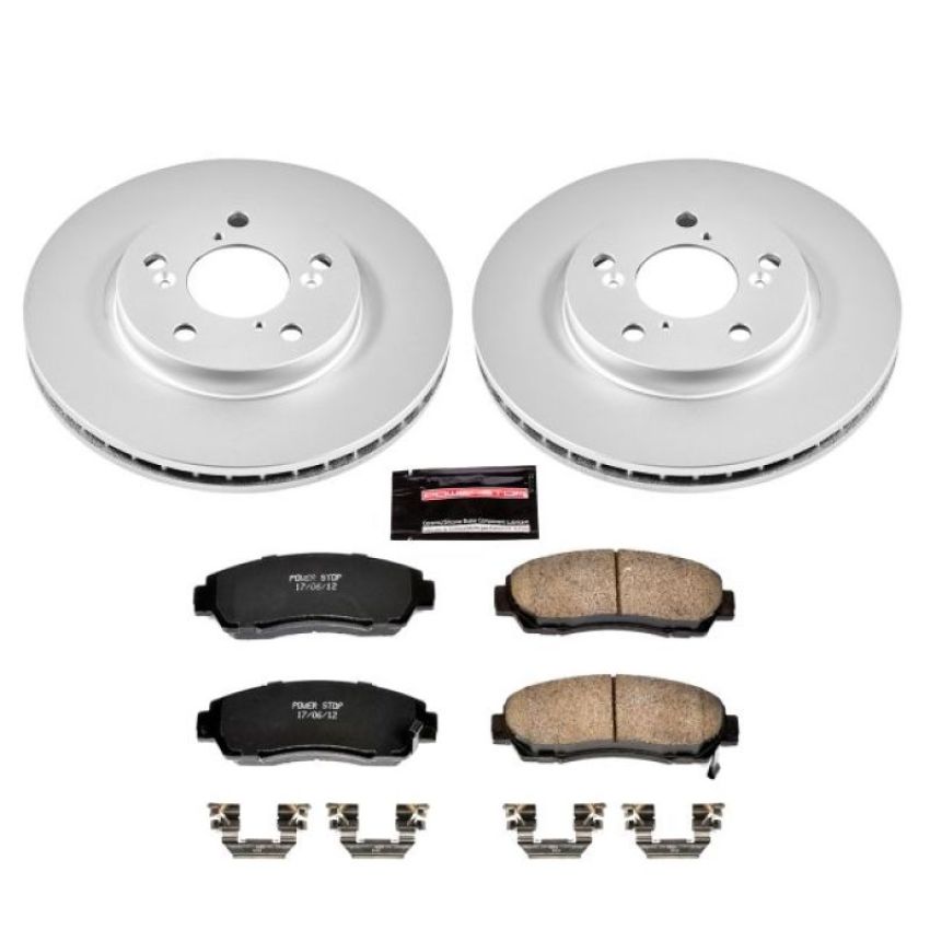 PowerStop CRK2435 Genuine Geomet Coated Rotor and Low-Dust Ceramic Brake Pad Kit