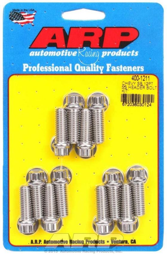 ARP ARP400-1211 S/S Header Bolt Kit - 3/8 x 1.00 UHL (12)