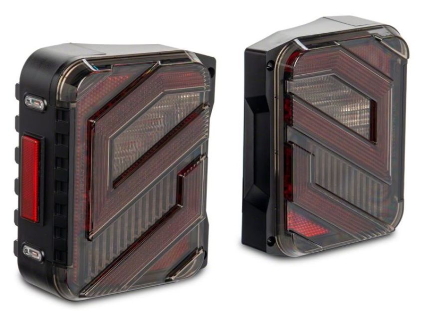 Raxiom J173719 07-18 Jeep Wrangler JK Axial Series Trident LED Tail Lights- Blk Housing (Clear Lens)