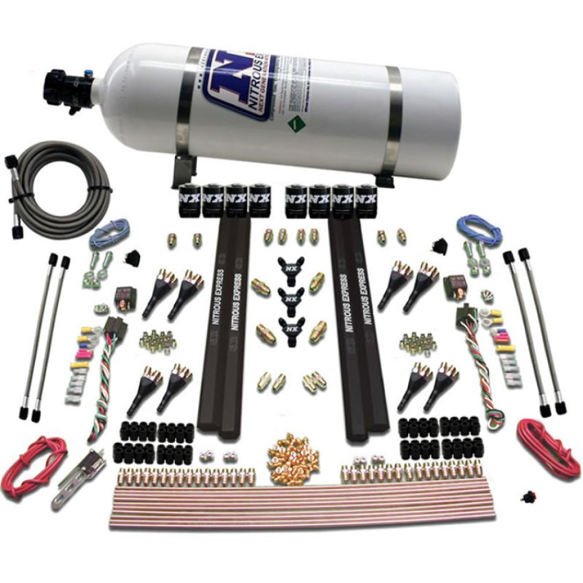 Nitrous Express 90009-15 SX2 DUAL STAGE 8 SOLENOID /GASOLINE 200-1200HP WITH 15LB BOTTLE