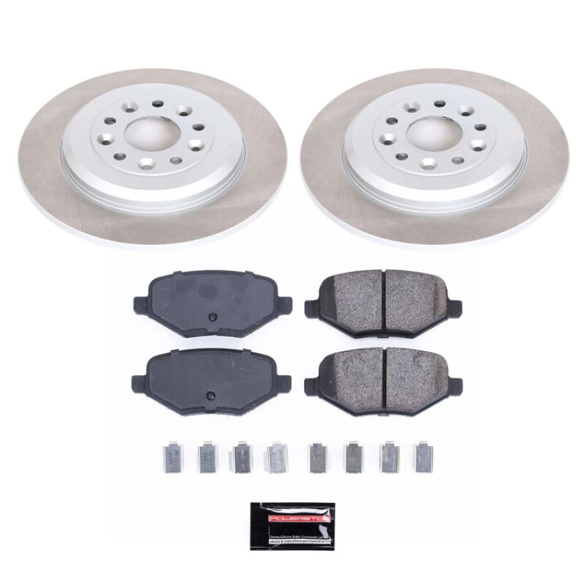 PowerStop SC8846 Semi-Coated Rotor and Low-Dust Ceramic Brake Pad Kit