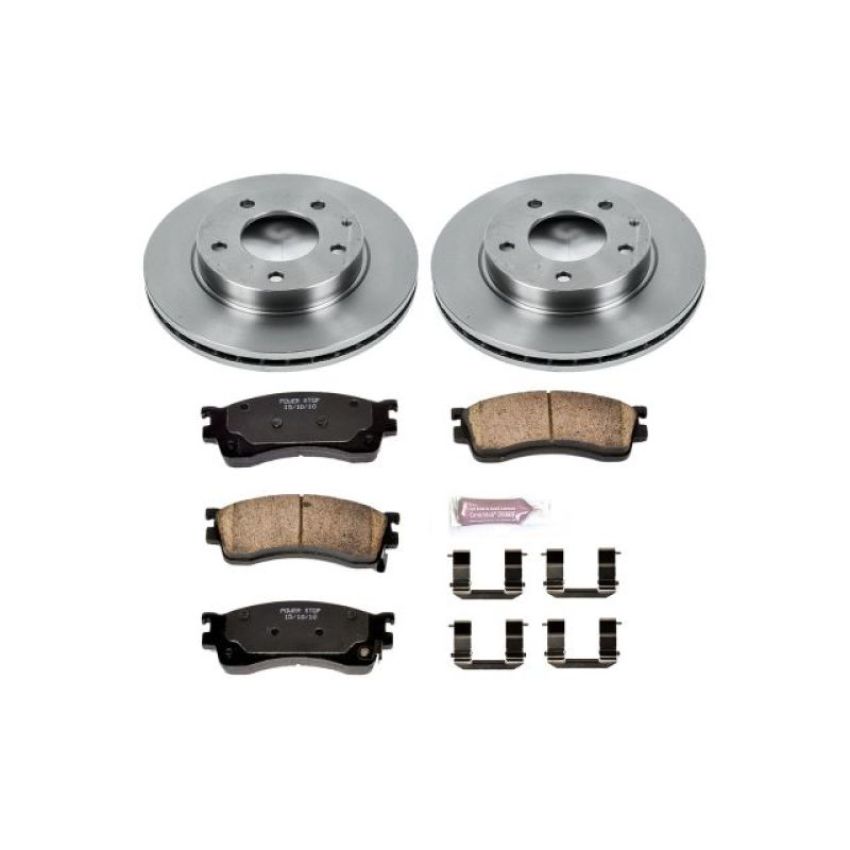 PowerStop KOE788 OE Stock Replacement Low-Dust Ceramic Brake Pad and Rotor Kit