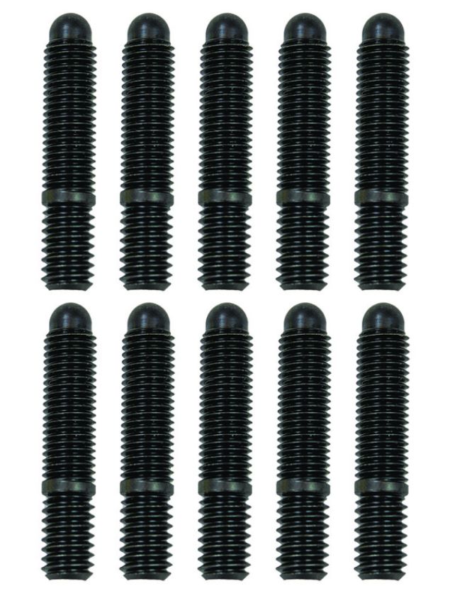 Moroso 38836 Bullet Nose Black OX Studs - 5/16-18 X 5/16-24 X 1 5/8 (10 Pack)