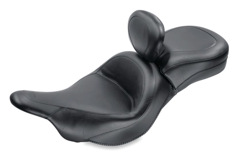 Mustang Motorcycle 79631 Mustang 09-21 Kawasaki Vulcan 1700 Voyager, Nomad Touring 1PC Seat w/Driver Backrest - Black