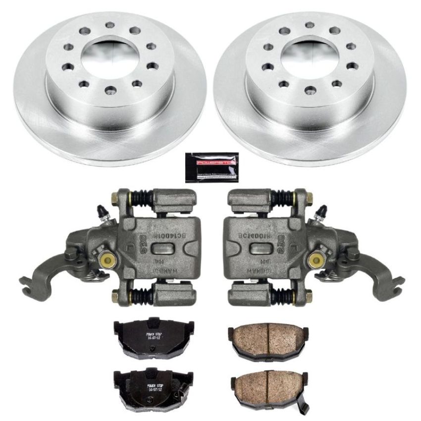 PowerStop KCOE170A OE Stock Replacement Low-Dust Ceramic Brake Pad, Rotor and Caliper Kit