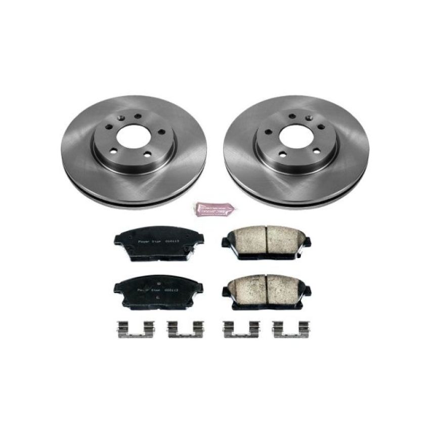 PowerStop KOE5554 OE Stock Replacement Low-Dust Ceramic Brake Pad and Rotor Kit