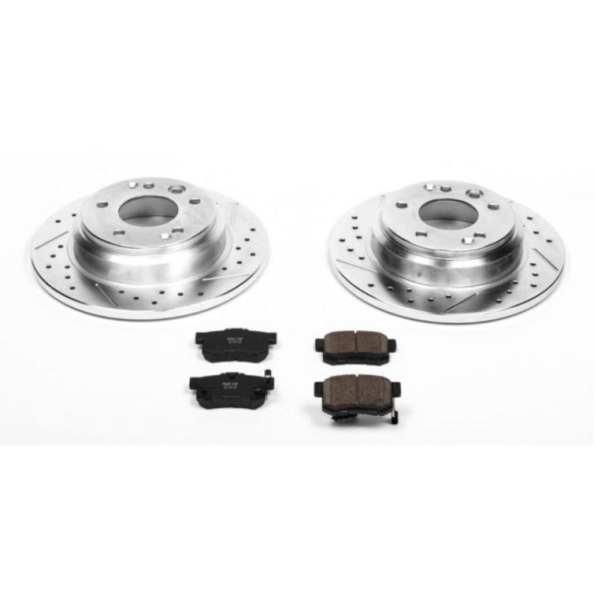 PowerStop K3154 Z23 Daily Driver Carbon-Fiber Ceramic Brake Pad and Drilled & Slotted Rotor Kit